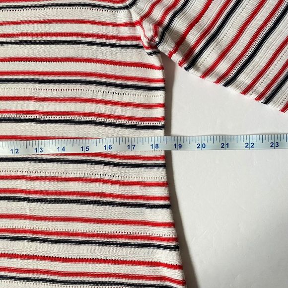 Talbots Sweater Womens Medium Petite Mulitcolor Pointelle Knit 3/4 Sleeves - Picture 10 of 13